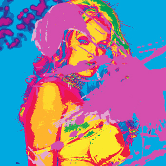 Aphrodite digital and woodcut