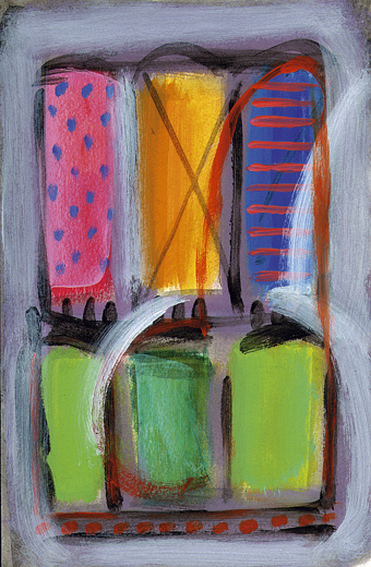Queen, acrylic on paper